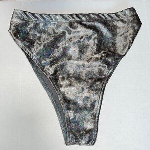 Freedom Rave Wear Holographic Gray Brazilian Bottom Festival Shorts